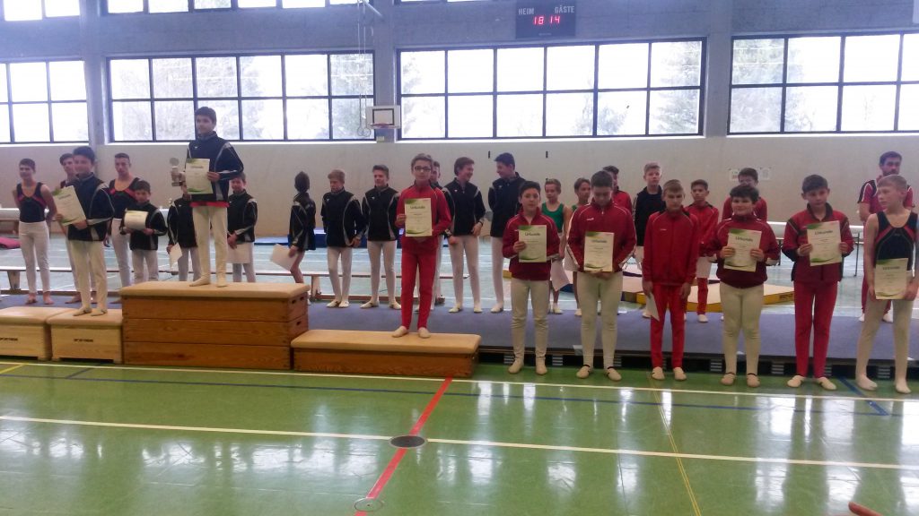 Siegerehrung der C-Jugend: Platz 4: Aaron Schneiderwind, Platz 5: Johannes Jansen, Platz 7: Kai Heisig